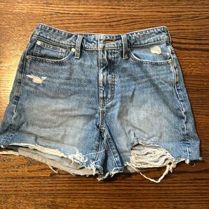 Madewell curvy relaxed mid-length denim shorts